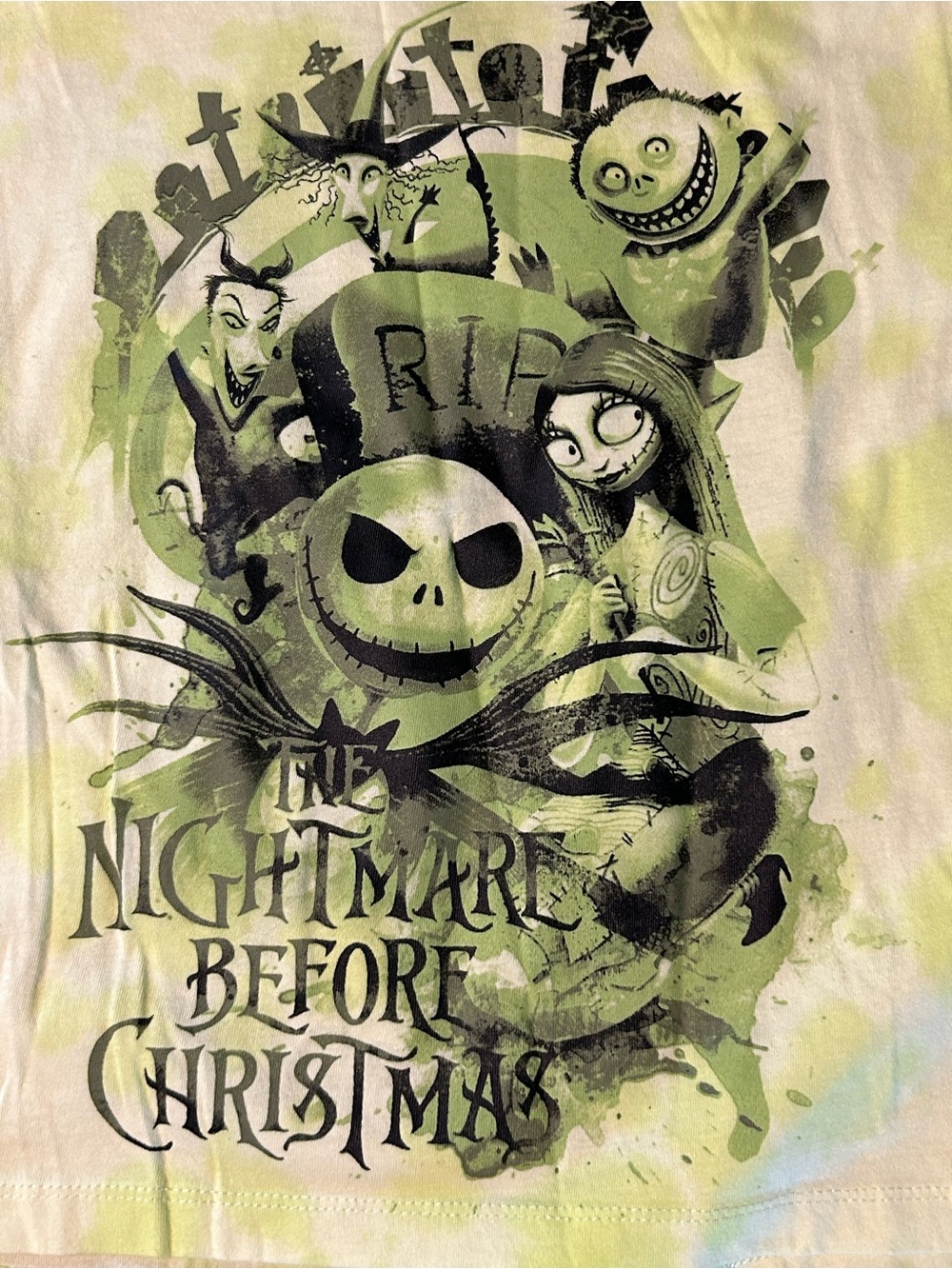 Disney Nightmare Before Christmas Graphic Crop Top - Green & Black